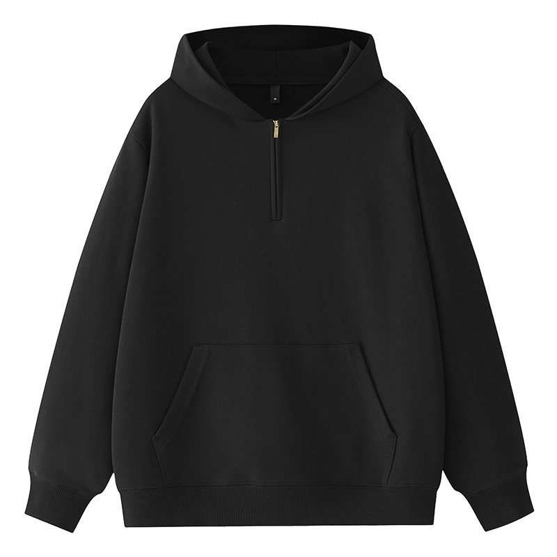 2024 half cardigan zippered 320G pure cotton drop shoulder high-quality workmanship loose and comfortable large edition F7.6#66.64