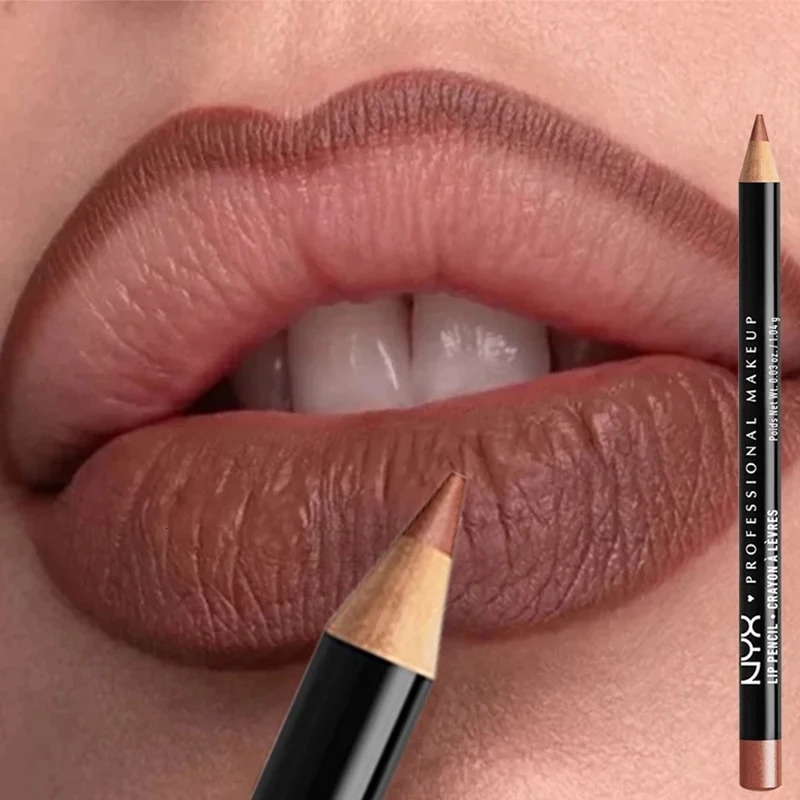 Slim Lip Pencil Lip Color Durable Waterproof lipliner Lipliner Sexy Dumb Gloss Pencil Improve Lip Shape Lipstick Makeup 240705