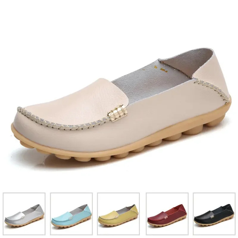 Flat Slip On For Womens moccasins Genuine Leather Loafers Women New Flats Ladies Shoes Plus Size Sapato Feminino 240702