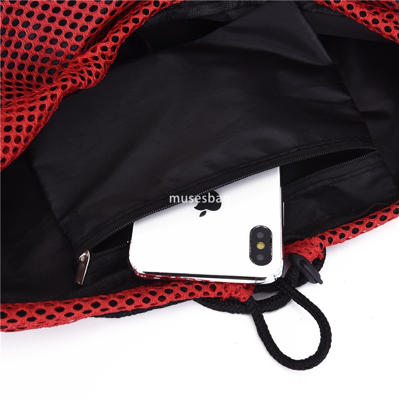 Fashionable women's high-end lightweight large and small basketball bags student football training bags outdoor sports drawstring backpack storag