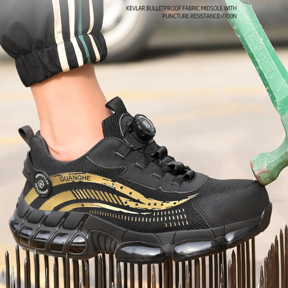 Rotating Button Safety Anti-smash Anti-puncture Work Fashion Men Sport Shoes Comfort Protective Boots Women 240702