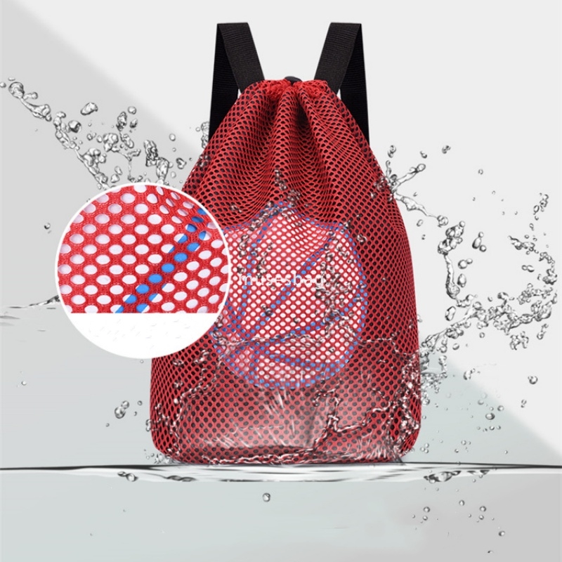 Fashionable women's high-end lightweight large and small basketball bags student football training bags outdoor sports drawstring backpack storag
