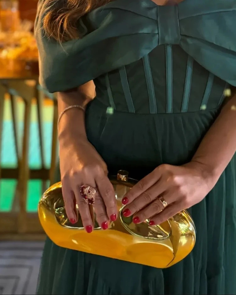 Acrylic shell shape clutch bag metal shiny gold silver blue women evening party cute shell purse handbag 240703