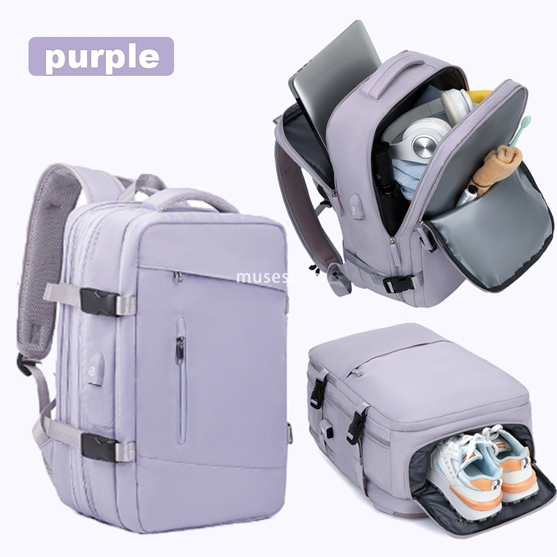 Fashionable Women's Advanced Sense New Middle School Student School Bag Travel Backpack Travel Simple Large Capacity Multi functional Expansion L