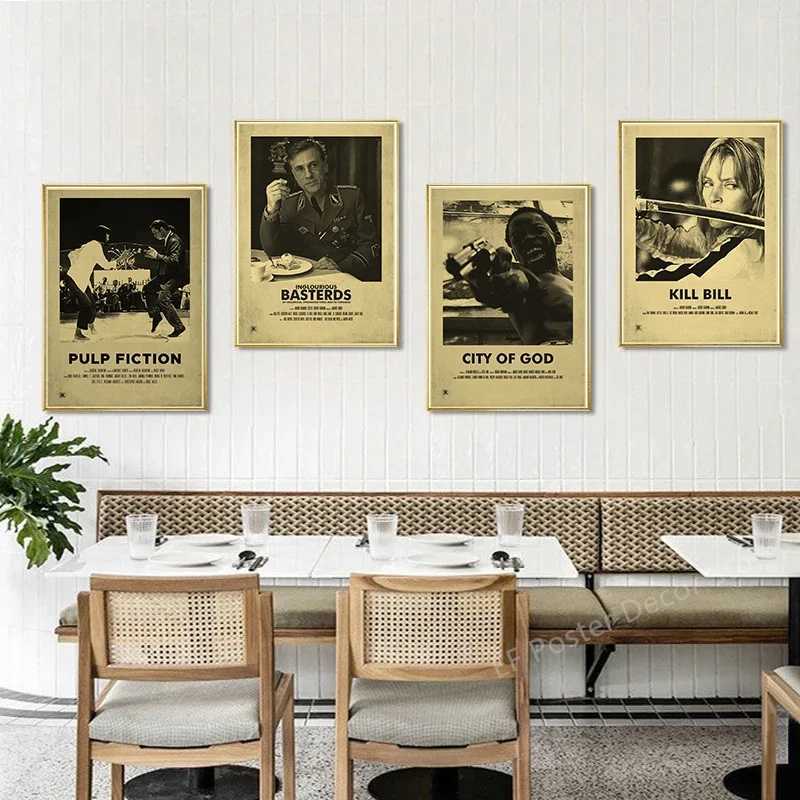 Paintings Vintage Movie Poster Aesthetics TV Film Pulp Fiction/Kill Bill Painting Prints Retro Home Decoration Wall Art Room Decor PictureL476
