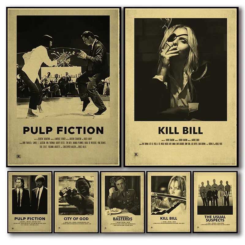 Paintings Vintage Movie Poster Aesthetics TV Film Pulp Fiction/Kill Bill Painting Prints Retro Home Decoration Wall Art Room Decor PictureL476