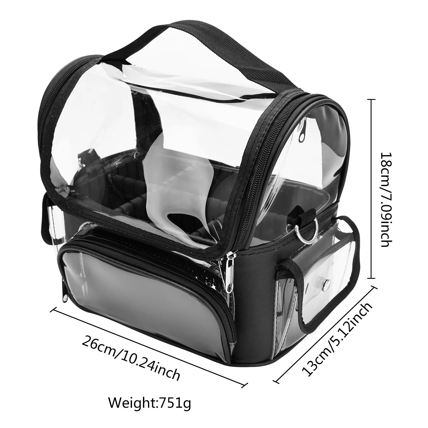 Barber Makeup Bag Salon Makeup Tool Backpack Hair Compression Portable Storage Box Transparent Waterproof Travel Handbag 240704bj