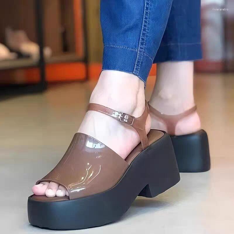 Sandals Melisa Women's Shoes Summer Roman Platform Open Toe Wedge Jelly