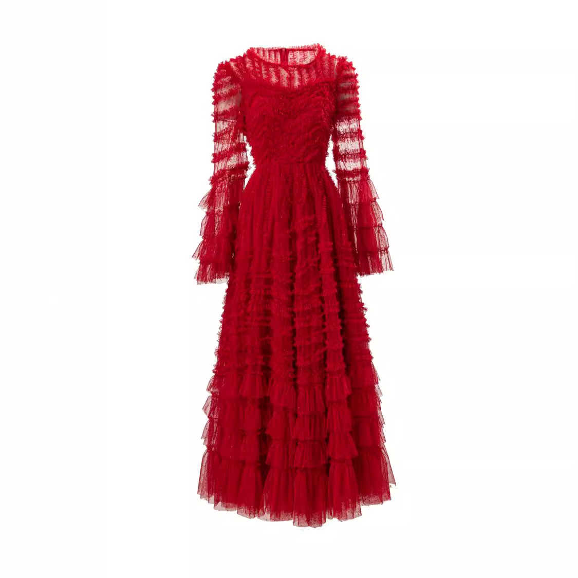 OC462M34 Basic Casual Dresses European and American Light Luxury Elegant Long Dress Socialite Style, Simple Autumn Dressing