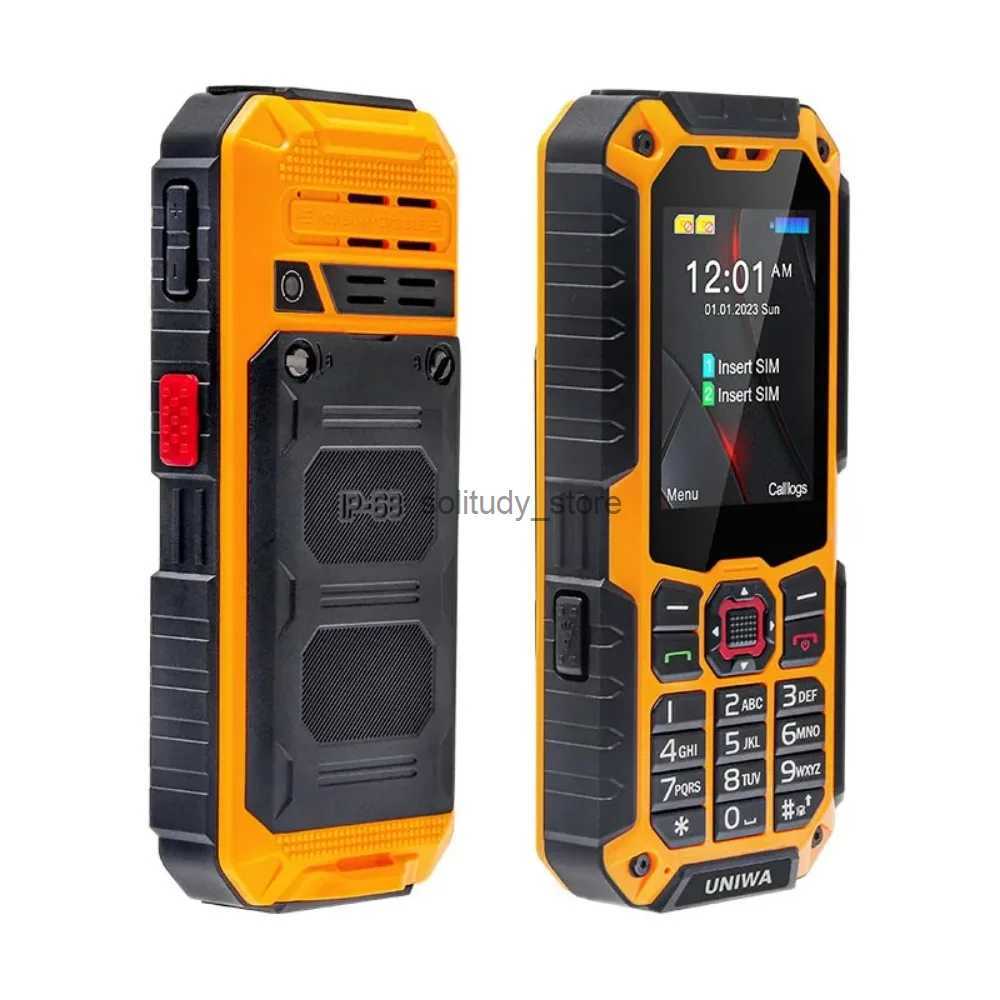 Cell Phones UNIWA S9 4G Feature Phone 2.4 Inch IP68 Waterproof SOS Button 3W Big Loudspeaker LED Light 3000mAh Battery Rugged Cell Phones Q240706