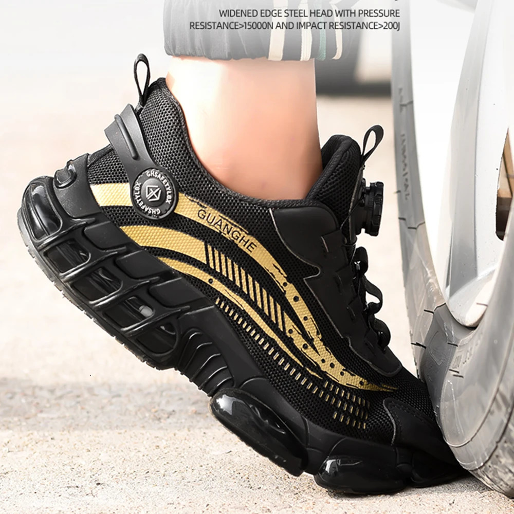 Rotating Button Safety Anti-smash Anti-puncture Work Fashion Men Sport Shoes Comfort Protective Boots Women 240702