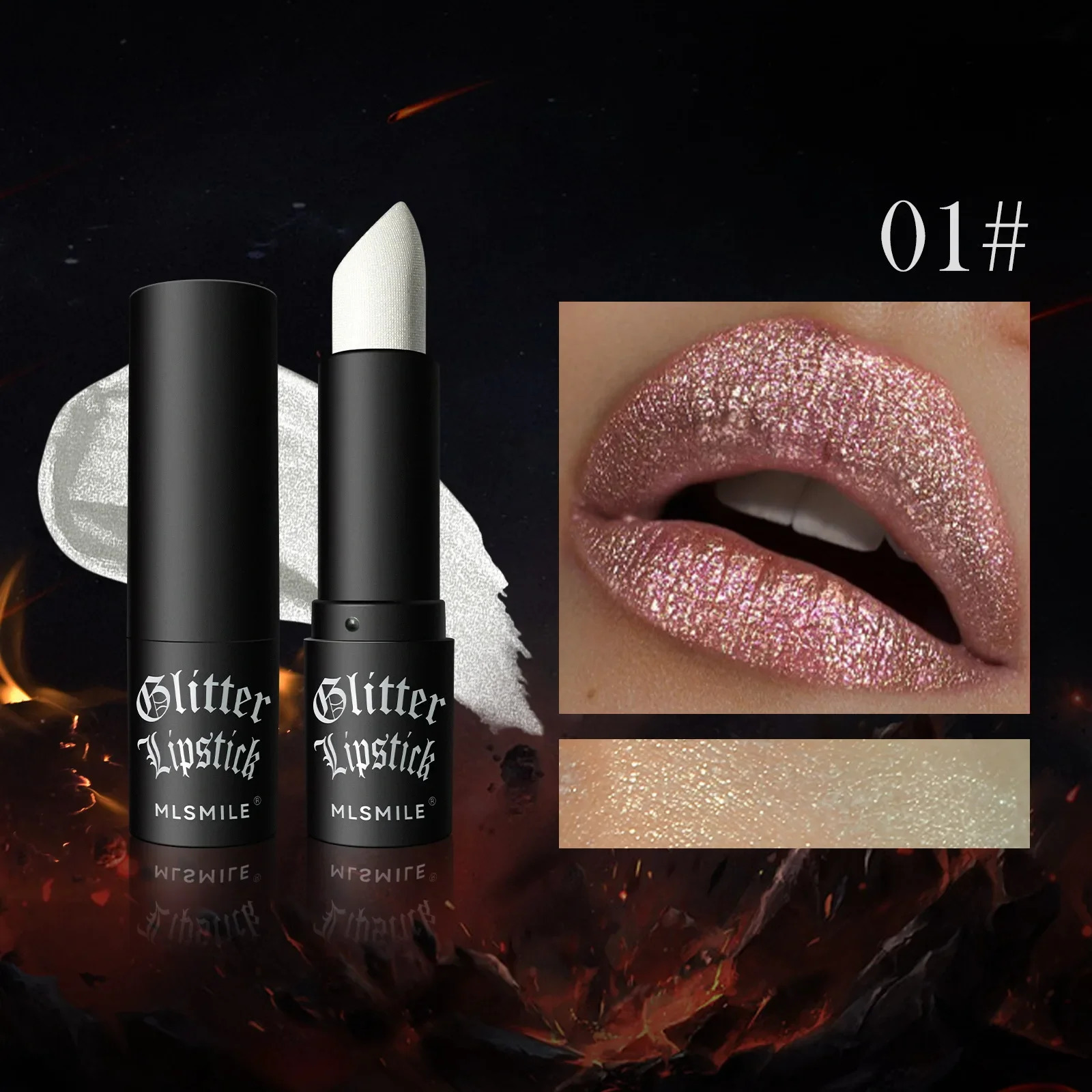 7 Colors Glitter Lipstick Waterproof Long Lasting Diamond Pearlescent Metallic Non-stick Cup Lipstick Women Lips Makeup Cosmetic i240705