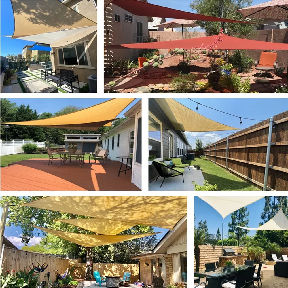 5x4M/4x6M Waterproof Large Sun Shelter Sunshade Protection Outdoor Canopy Garden Patio Pool Shade Sail Awning Camping Shade Net 240705