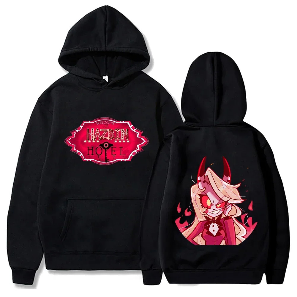 Hoodie Y2k Men Women Hazbin els Anime Clothes Streetwear Hoodies Funny Alastor Print Sweatshirt 240702