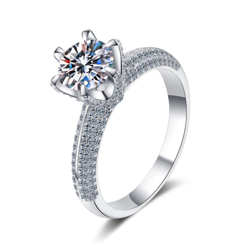Moissanite Dia Rings for Women Men: 6-Claw Designer Sterg Sier Band Engagement, Anniversary, Memorial Day Gift