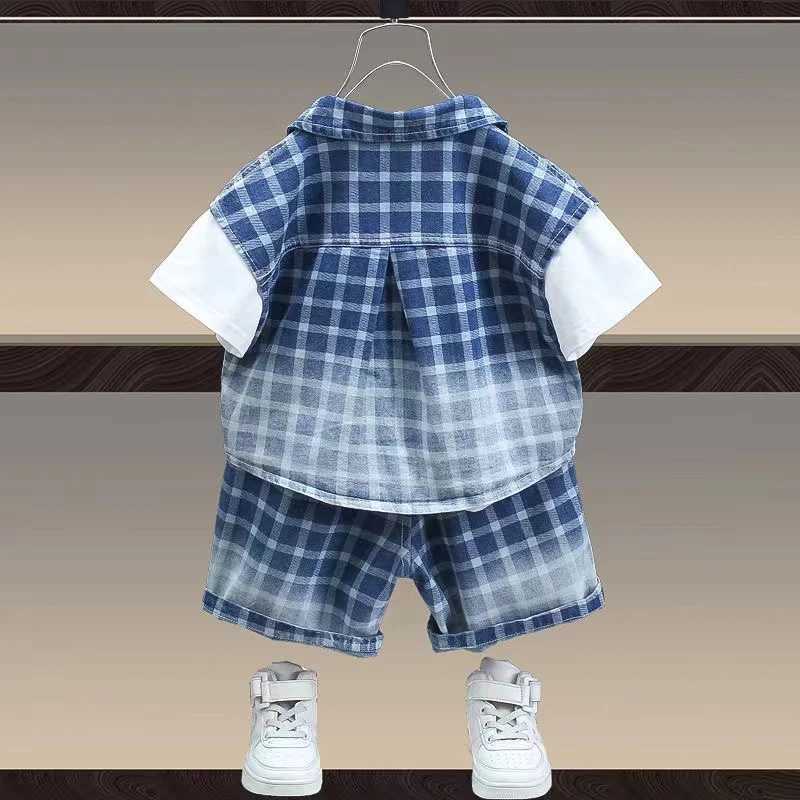 Clothing Sets Summer Tracksuit Suit Child Baby Boy Clothing Set Shirt T-shirt + Shorts 3Pcs for Kids Children Sets 2024