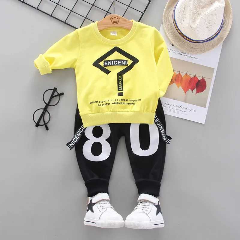 Clothing Sets Autumn Baby Boys Cotton Hooded Clothing Set Kids Letter Coat Pants Suit For Sports Tracksuits Toddler Children Casual Outfit