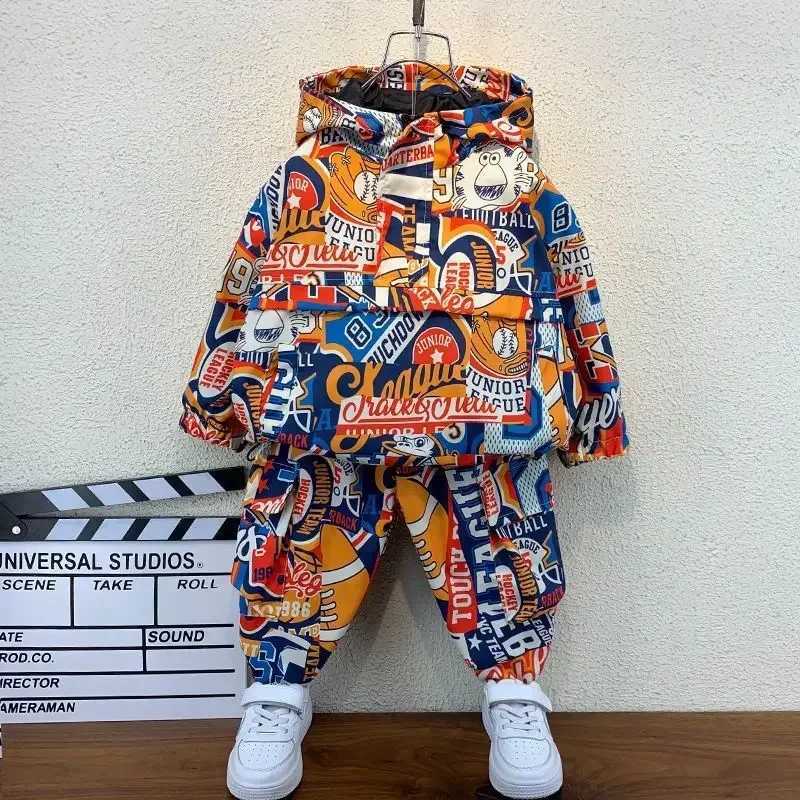 Clothing Sets Baby Girls Kids Jacket Set Luxury Designer Coats Hoodie Winter Clothes Childrens Clothing for Boys