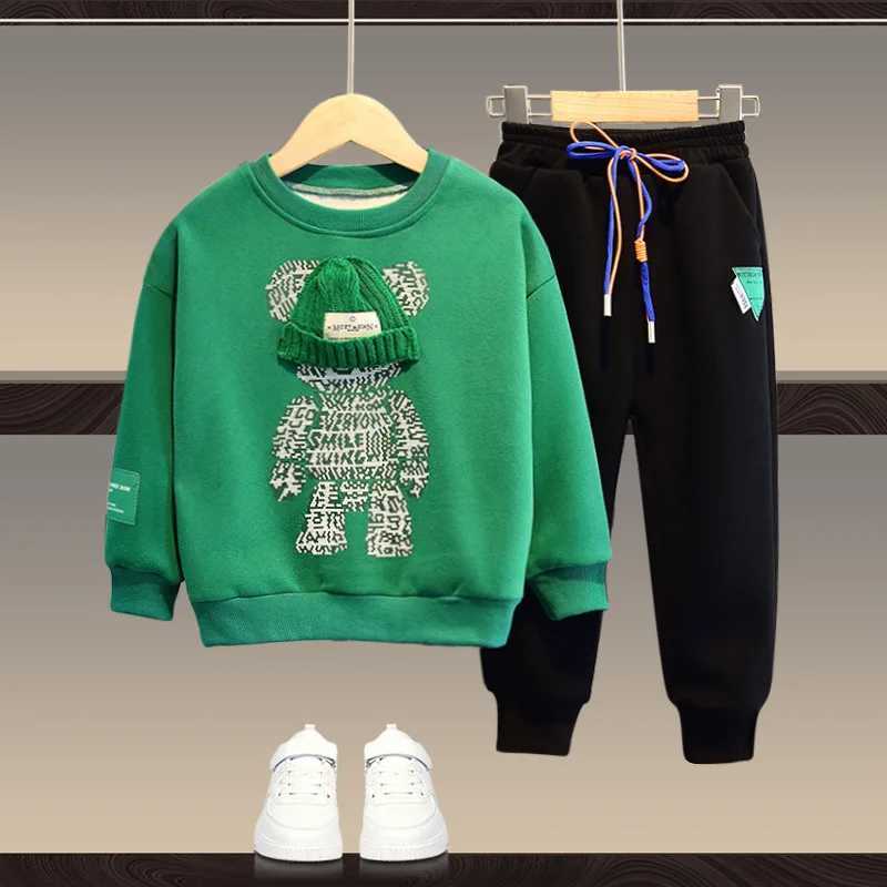 Clothing Sets Spring Autumn Kid Boy Clothes Cartoon Bear Sweatshirt Pants Outfit