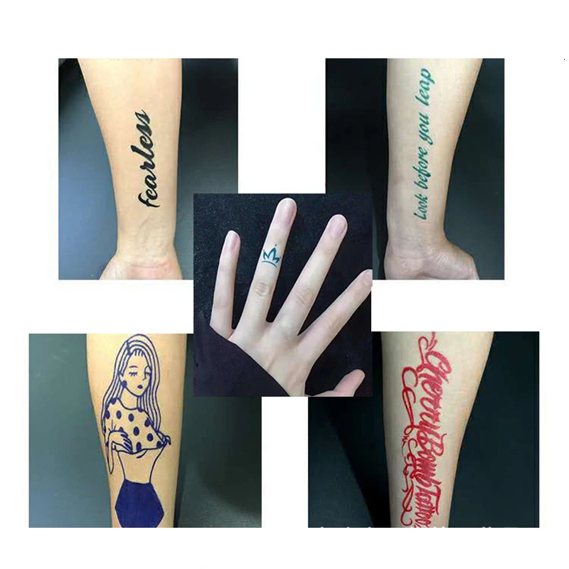 Liquid tattoo cream Black brown red henna Indian temporary tattoo sticker 10ml body color ink Natural organic fruit gel 240705