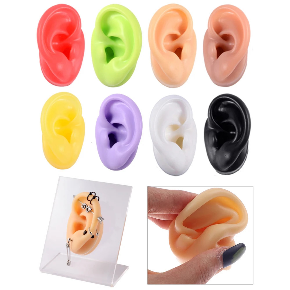 1Pc Soft Silicone Earring Model Tattoo Practical Jewelry Display Perforation Tool Earring Display Tool Acrylic Display Frame Kit 240705