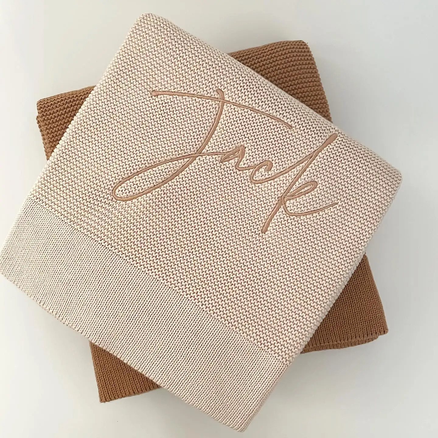 Name Personalised born Swaddling Baby Bedding Set Swaddle Soft Knitted Toddler Crib Bed Stroller Blanket 240703