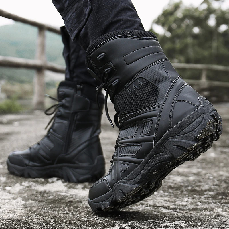 Hiking Shoes Tactical Sneakers Boots Man Work Safty Shoes Men With Side Zipper Desert Combat Boots Men Waterproof size 47 240705
