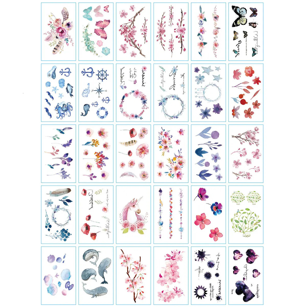 30 temporary tattoo stickers cute and fashionable patterns for women artistic tattoo stickers for body fingers wrists shoulders 240705