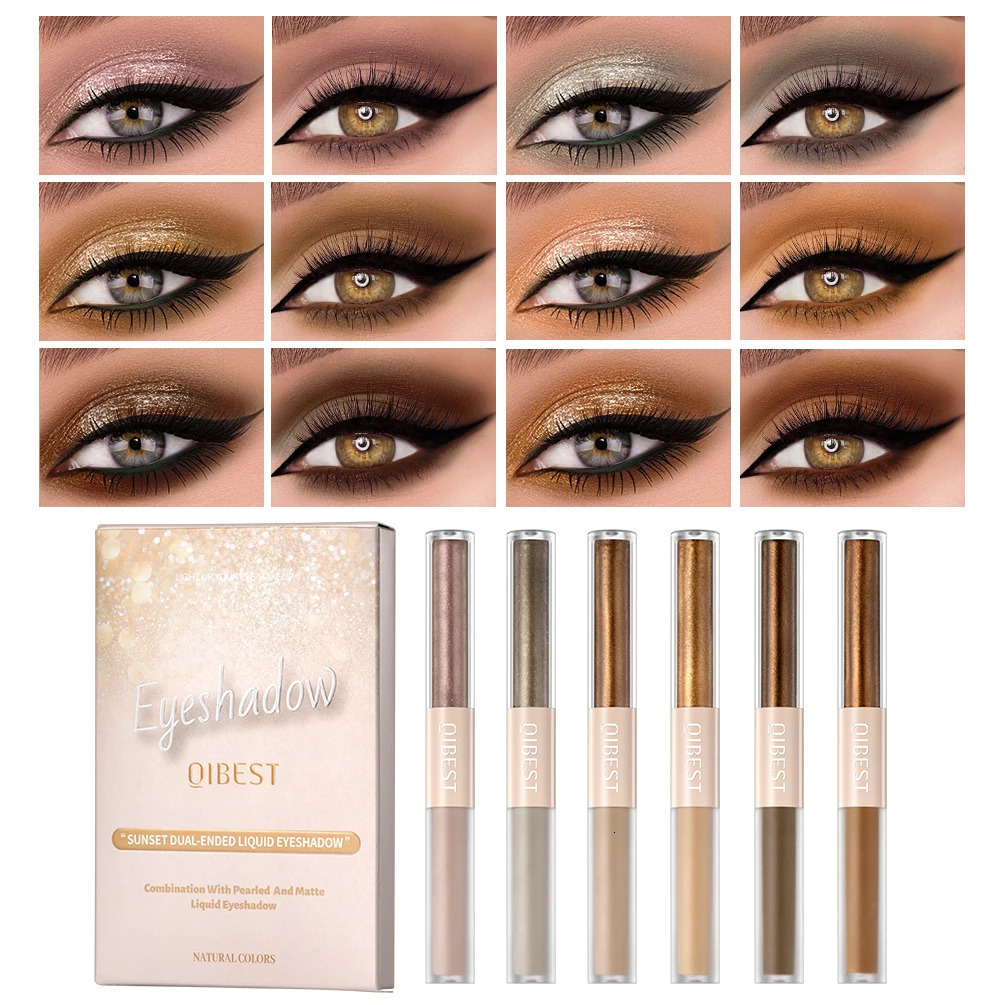 Double Head Diamond Shimmer Waterproof Liquid Glitter Eyeliner Eyeshadow Shiny Metallic Eyeliner Pen Matte Liquid Eye shadow Set 240705