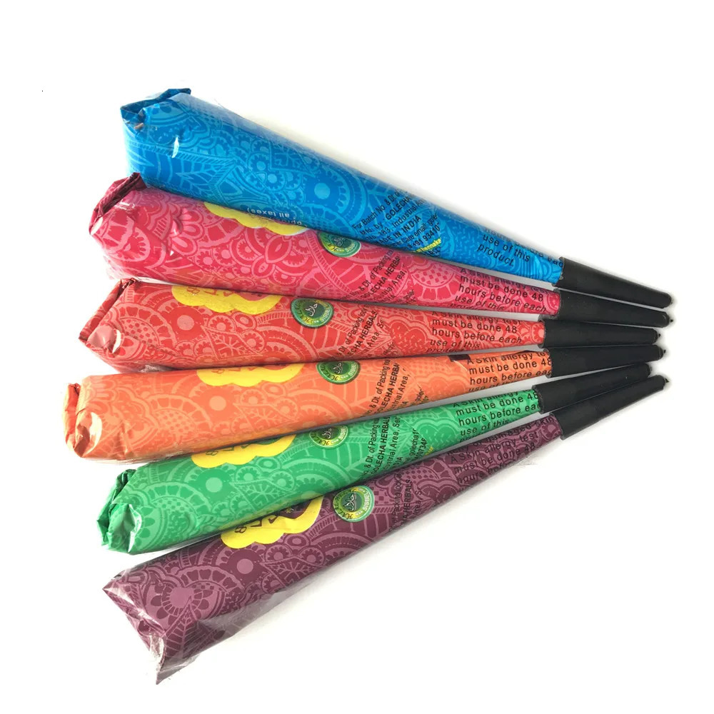 7-color tattoo cream cone waterproof non-toxic and safe DIY drawing tattoo henna body art semi anent tattoo pigment ink 240705