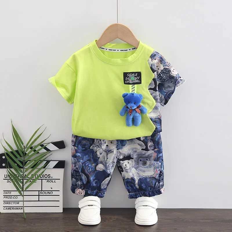 Clothing Sets Children Cotton Clothes Summer Baby Boys Cartoon Bear T Shirt Shorts 2Pcs/Sets Infant Kids Fashion Toddler Tracksuits
