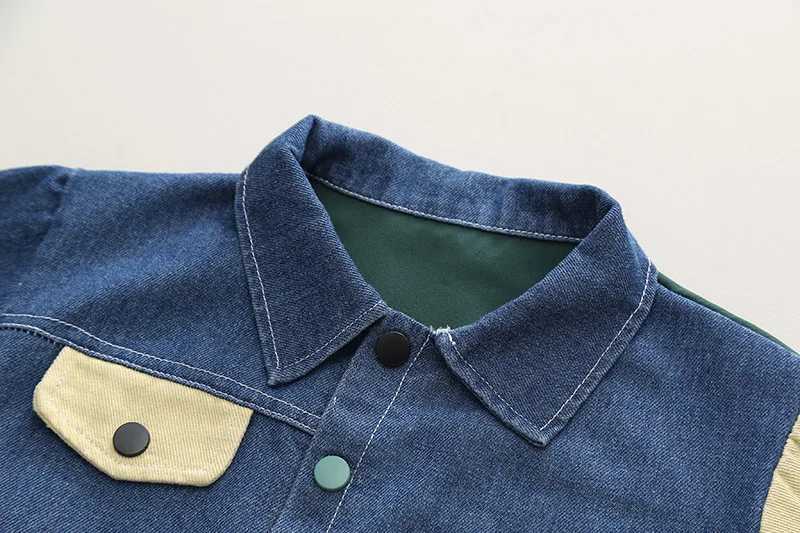 Clothing Sets Kids Boys Denim Suit Spring Autumn Childrens Casual Splicing Jacket Jeans Pants 2pcs/Set Toddler Fashion Clothing Tracksuits