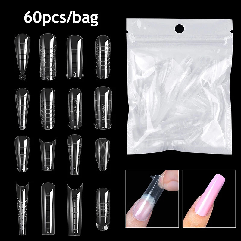 Transparent nail extension shape for nails Top mold Quick construction mold Double shaped full cover nail tip handicraft accessories 240705