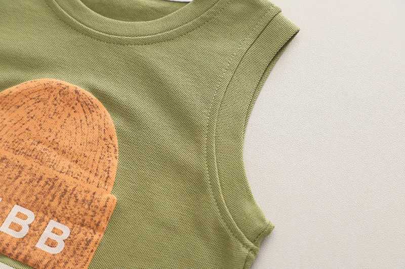 Clothing Sets New Fashion Childrens Summer Boys Vest Set Baby Boys/Girls Sleeveless Clothes T-shirts Shorts 2pcs Kids Casual Sports Set