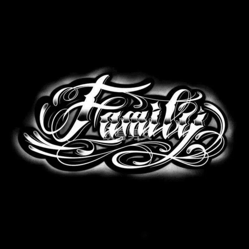 Family Letter Tattoo Sticker Womens Arm Temporary Tattoo Punk Art Artificial Tattoo Waterproof Tattoo 240705