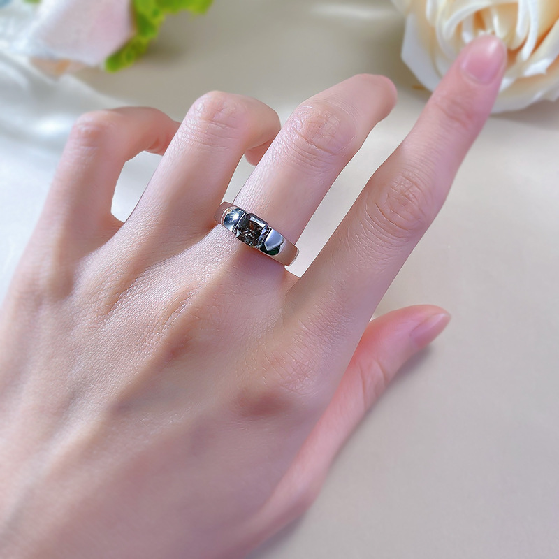 Exquisite Sterg Sier Moissanite Eternity Ring: 6MM White Grey Dia, Gorgeous Party Jewelry for Women