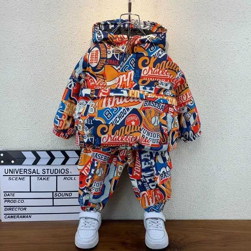 Clothing Sets Baby Girls Kids Jacket Set Luxury Designer Coats Hoodie Winter Clothes Childrens Clothing for Boys