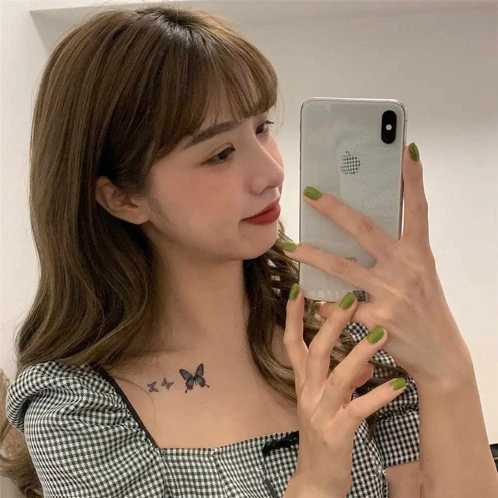 Waterproof blue butterfly sandwich temporary tattoo stickers for men and womens parties tattoo stickers for fashionable patterns sandwich stickers 240