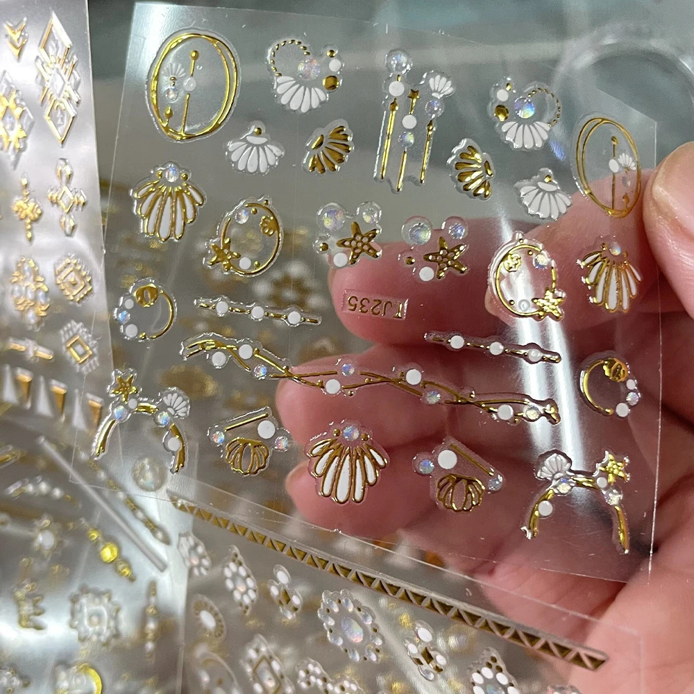 30 pieces of rhinestones totem nail stickers self-adhesive diamond sliders jewelry star and moon stickers nail decorations * - NL14 240705