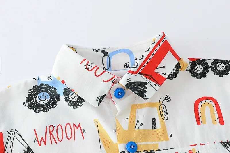 Clothing Sets Summer Children Fashion Boys Clothes Cartoon Excavator Cotton T Shirts Shorts 2Pcs/Sets Toddler Casual Costume Kids Tracksuits