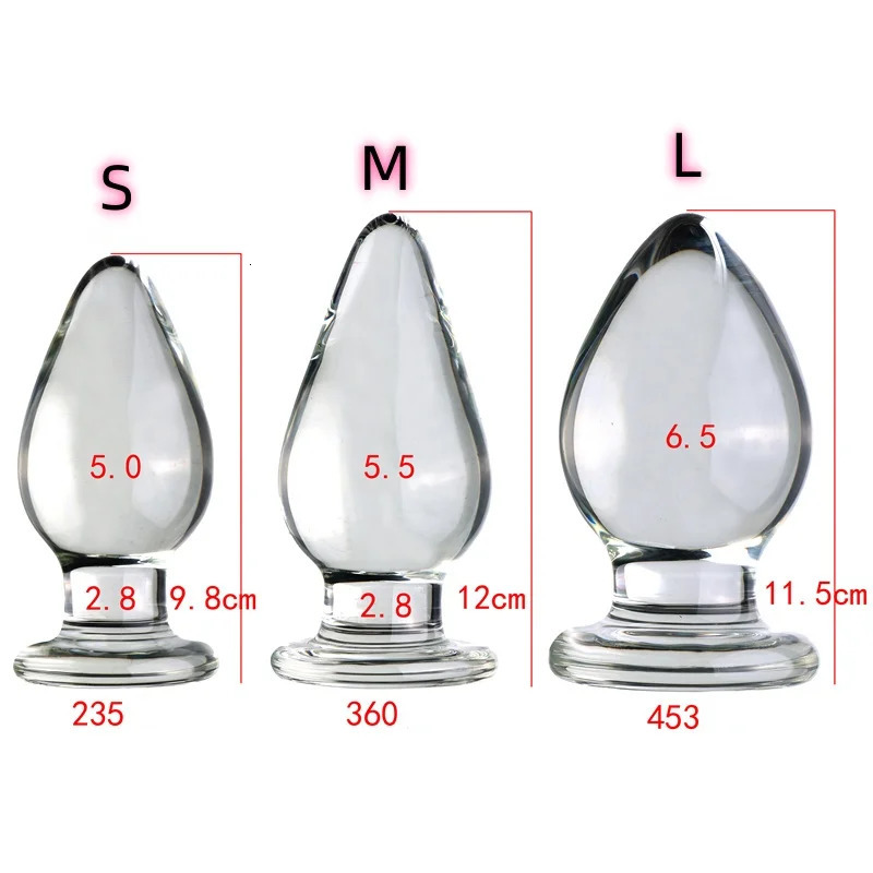 VaHppy Anal Expansion Training Gay Sex Toys Glass Anal Plugs Dilation Masturbator Conical Large SM BDSM Couple gam Adult Product 240627