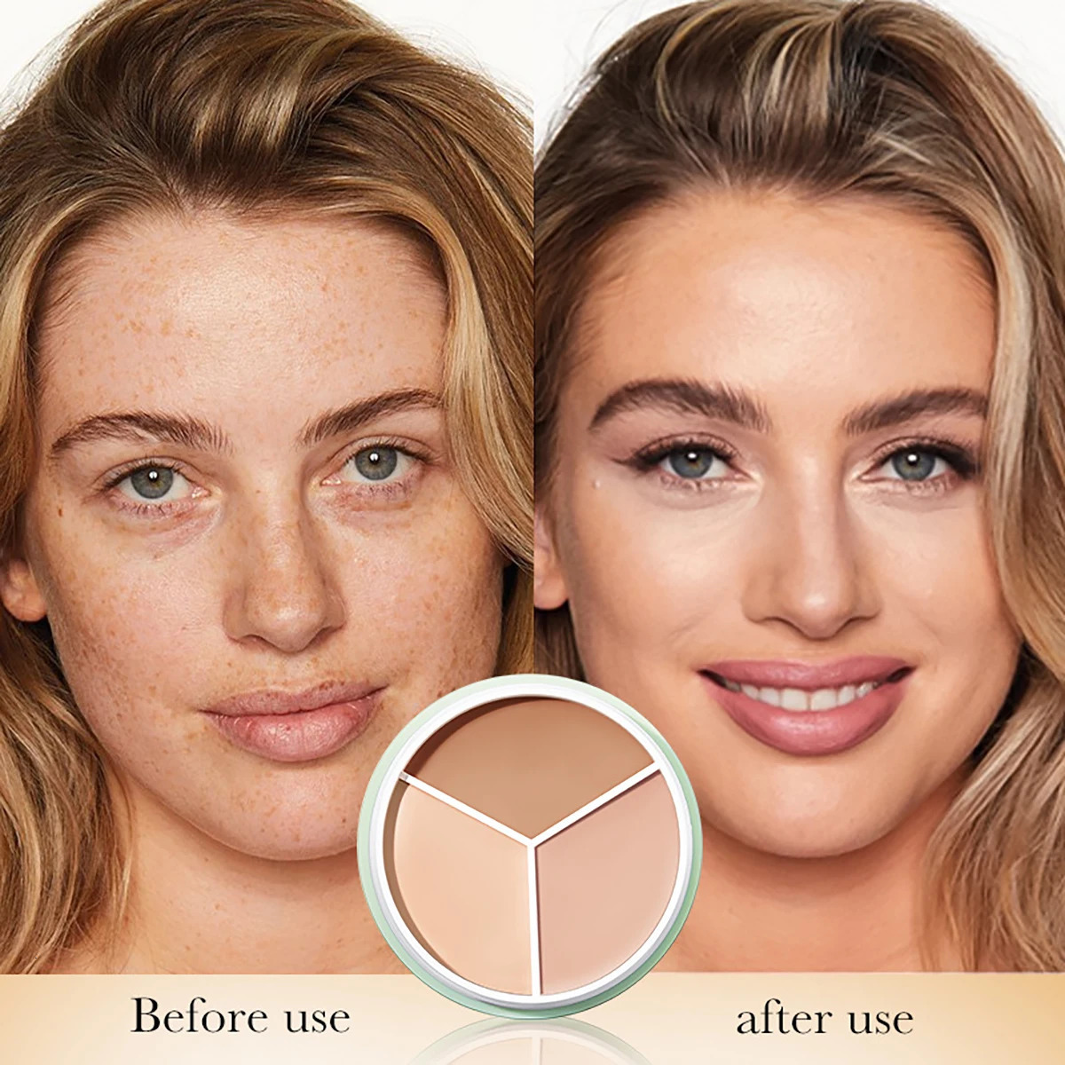 3 Colors Concealer for Multiple Skin Tones Artistic Tri-Color Concealer Natural Color Precise Concealer Evens and Brightens 240705