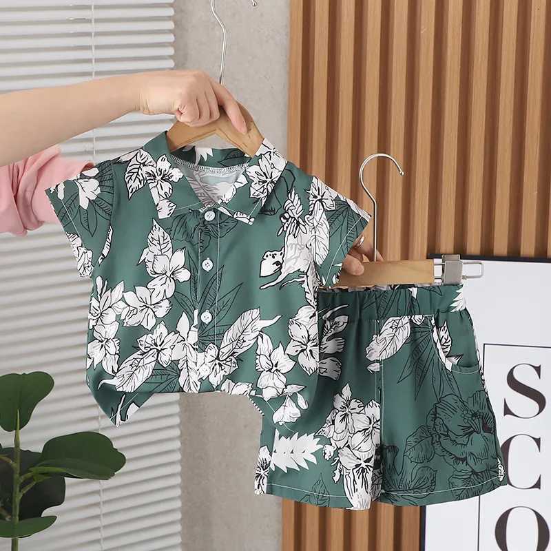 Clothing Sets Children Summer Beach Clothes Suit Baby Boys Girl Causal Full Printe Shirt Shorts 2Pcs/Set Kids Toddler Clothing Infant 0-5Years