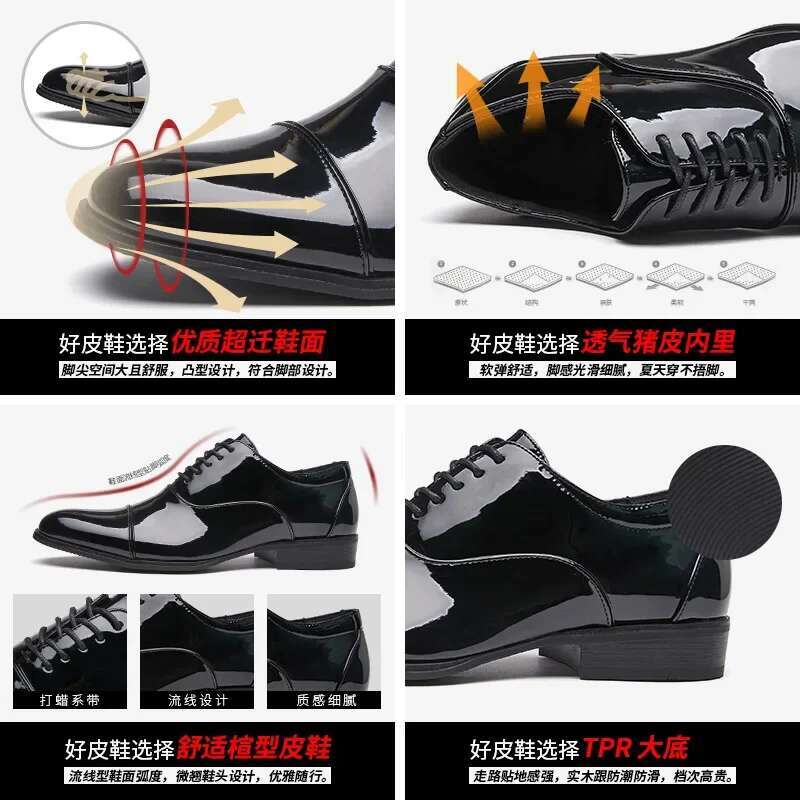 Classic Patent Men Glossy Leather Shoe Man Formal Business Office Lace Up Wedding Shoes Plus Big Size 38-49