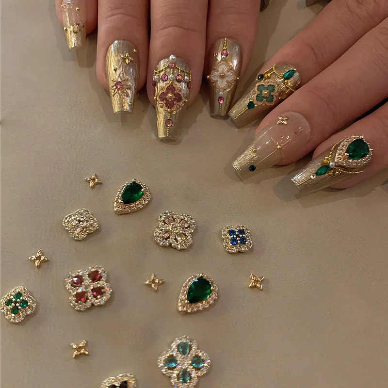 4 colored zircon Japanese handmade series nail art accessories colored nails reinforced zirconia decoration 240705