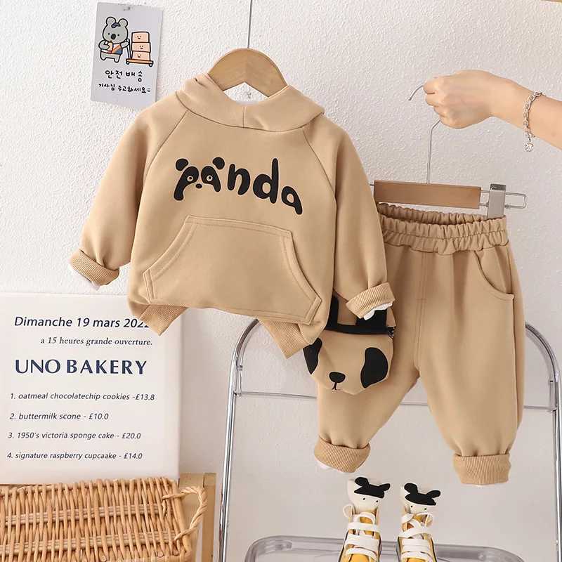 Clothing Sets Spring Autumn Boys Clothing Set Kids Cartoon Panda Pullover Tops Pants 2Pcs Suit for Boys Children Sports Costume Infant Outfits
