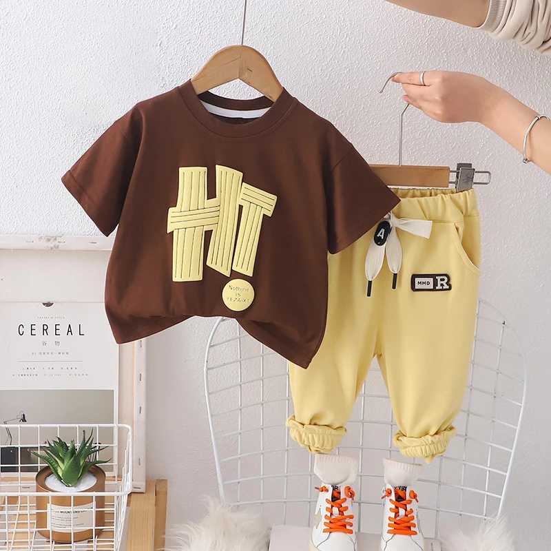 Clothing Sets 1-5 Years Summer Baby Boys Clothing Set Cotton Short Sleeve Letter T-shirt + Pants 2Pcs Suit For Kids Children Casual Outfits