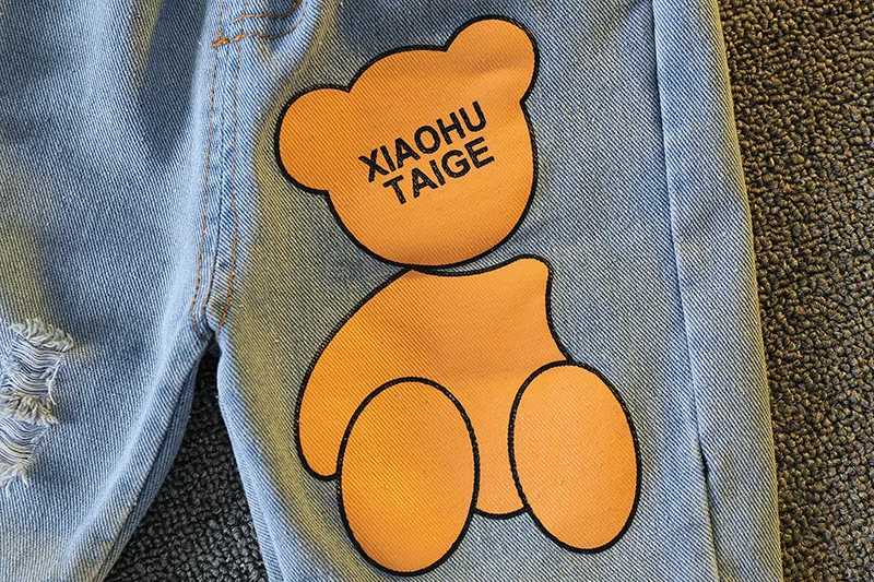 Clothing Sets Summer Baby Boys Clothes Suit Children Girls Fashion Cartoon Bear T-Shirt Denim Shorts 2Pcs/Sets Toddler Casual Kids Tracksuits