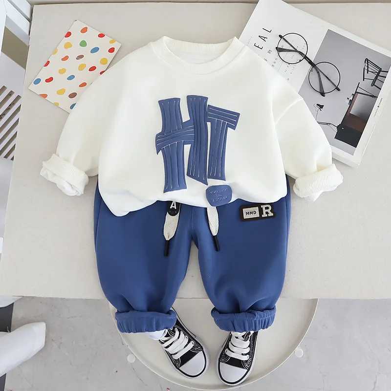 Clothing Sets 2024 Spring Autumn Baby Boys Clothing Sets Children Cotton Letters Sweatshirts Pants 2Pcs Suit For 1-5 Years Kids Casual Outfits