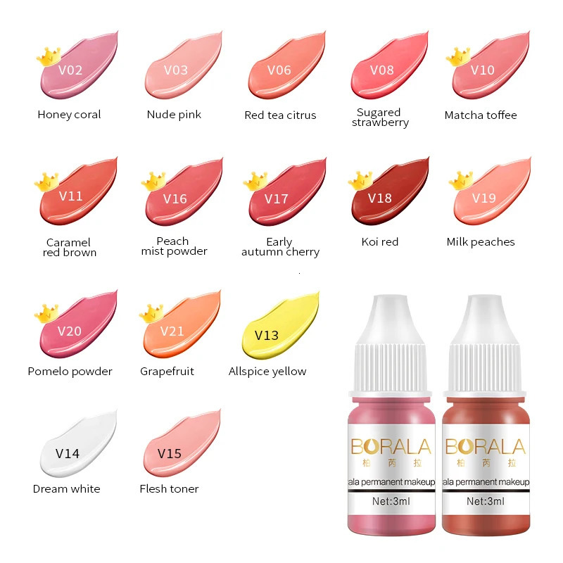 Borala l tattoo ink microbeads anent makeup pigment semi anent body eyebrow lip tattoo products 240705